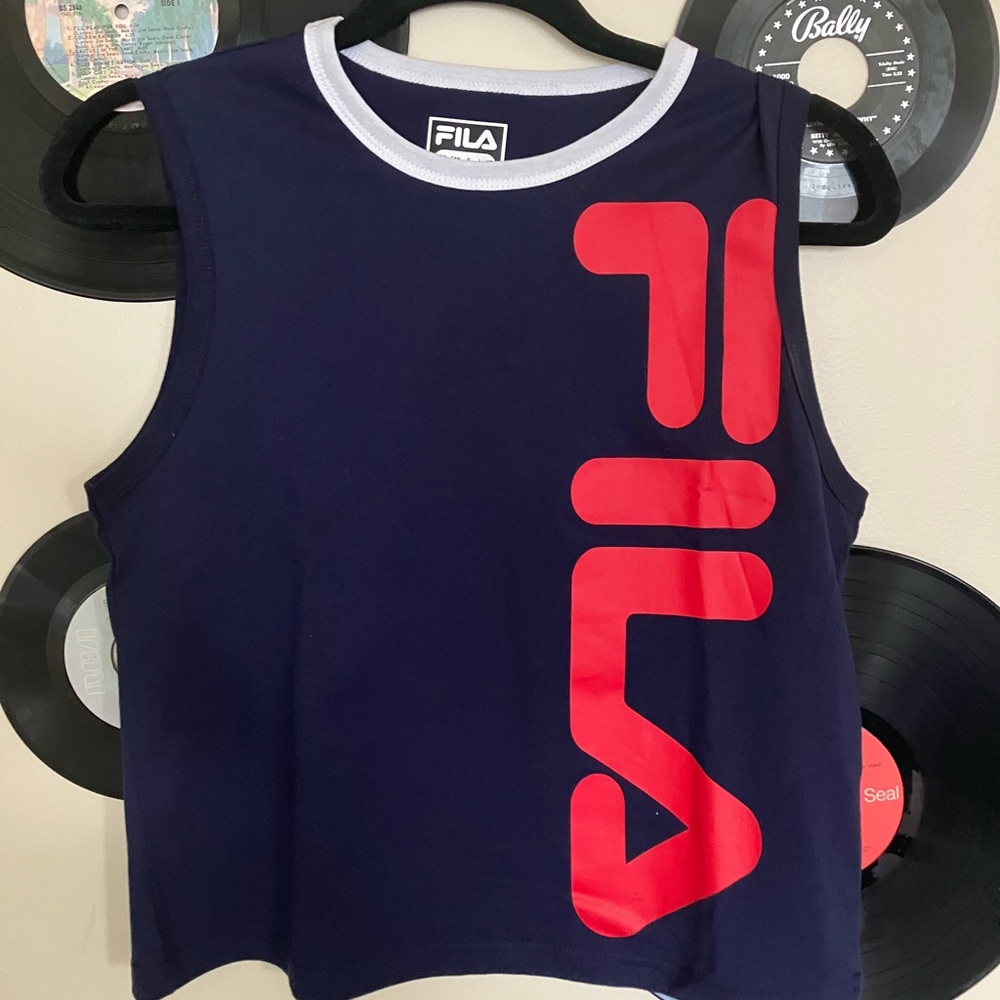 FILA Cropped Logo Muscle Tee